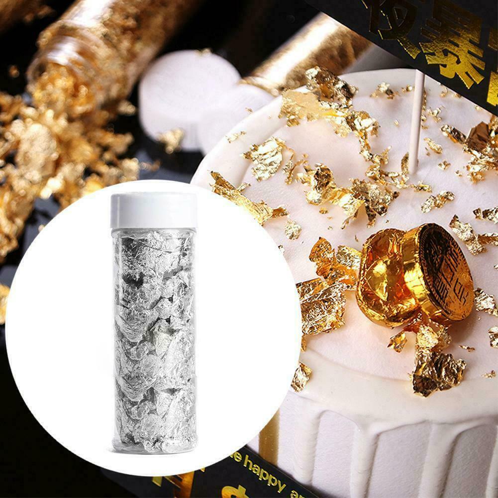 Edible Grade Genuine Pure Silver Leaf Schabin Flakes Art Cake Decorating Tools