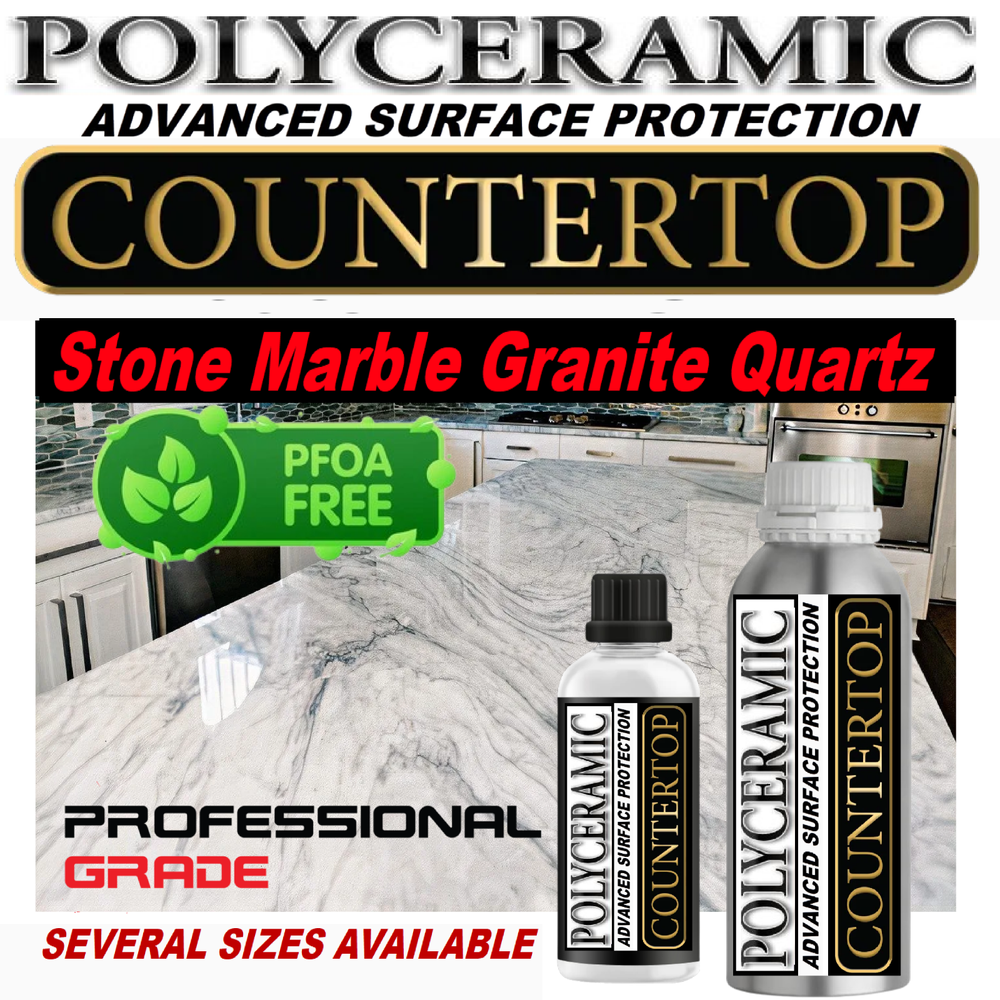 STONE SEALER POLYCERAMIC CLEAR COATING ETCH & STAIN RESISTANT