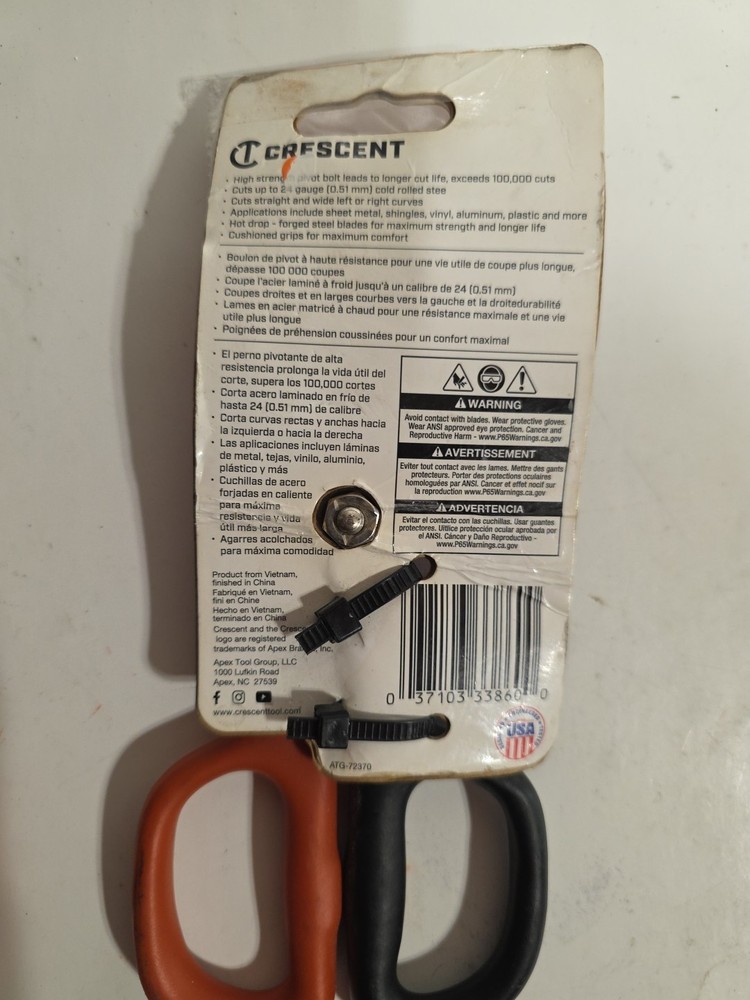 Crescent Wiss WDF10S Straight Pattern Tinner Snips