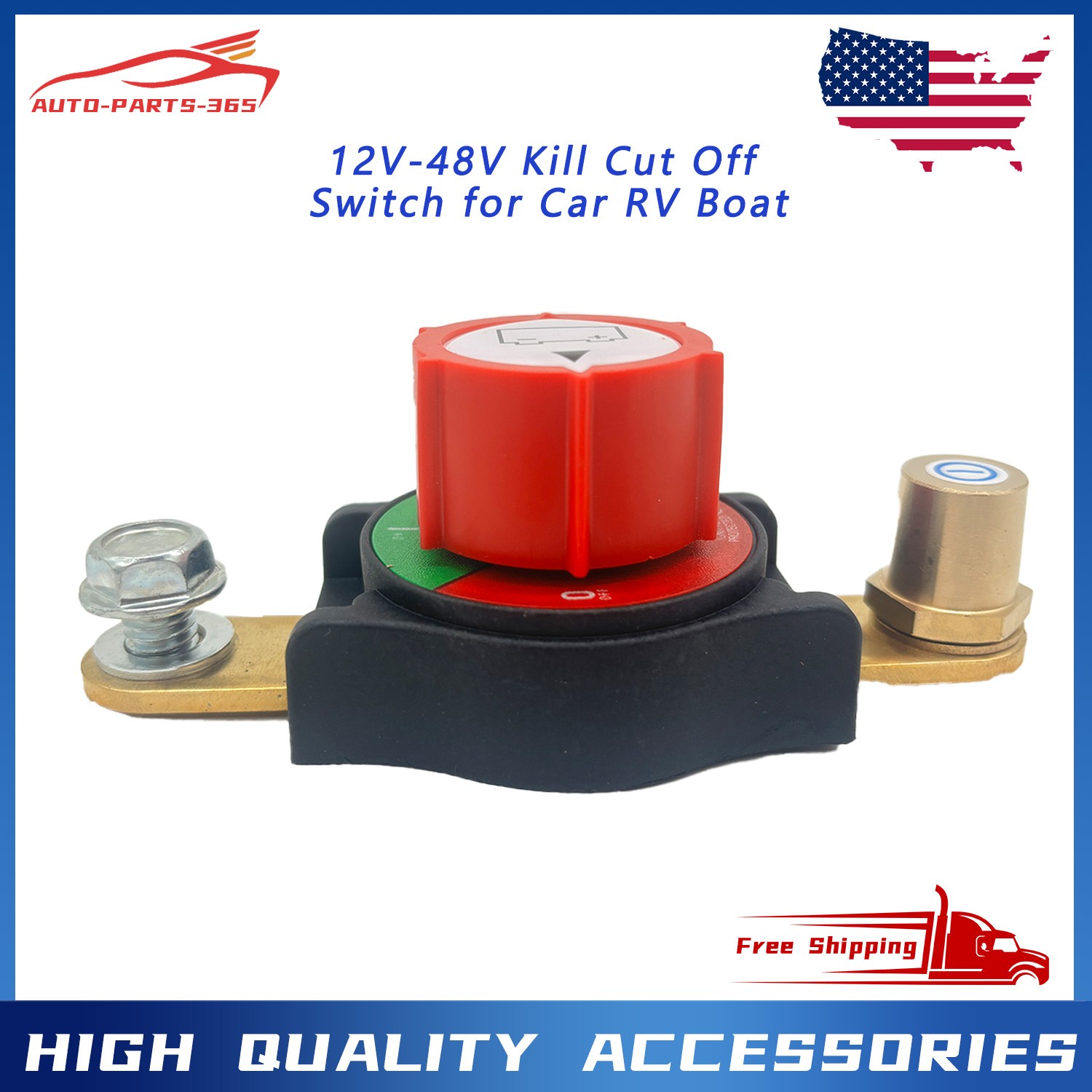 Side Post Battery Disconnect Switch 12V-48V Kill Cut Off Switch for Car RV Boat
