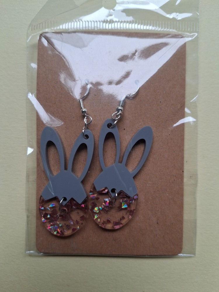 Handmade Acrylic Bunny Earrings