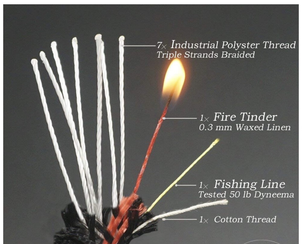 Fire Starter Bracelet Survival Adjustable Reflect Paracord Ferro Rod EZ Deploy