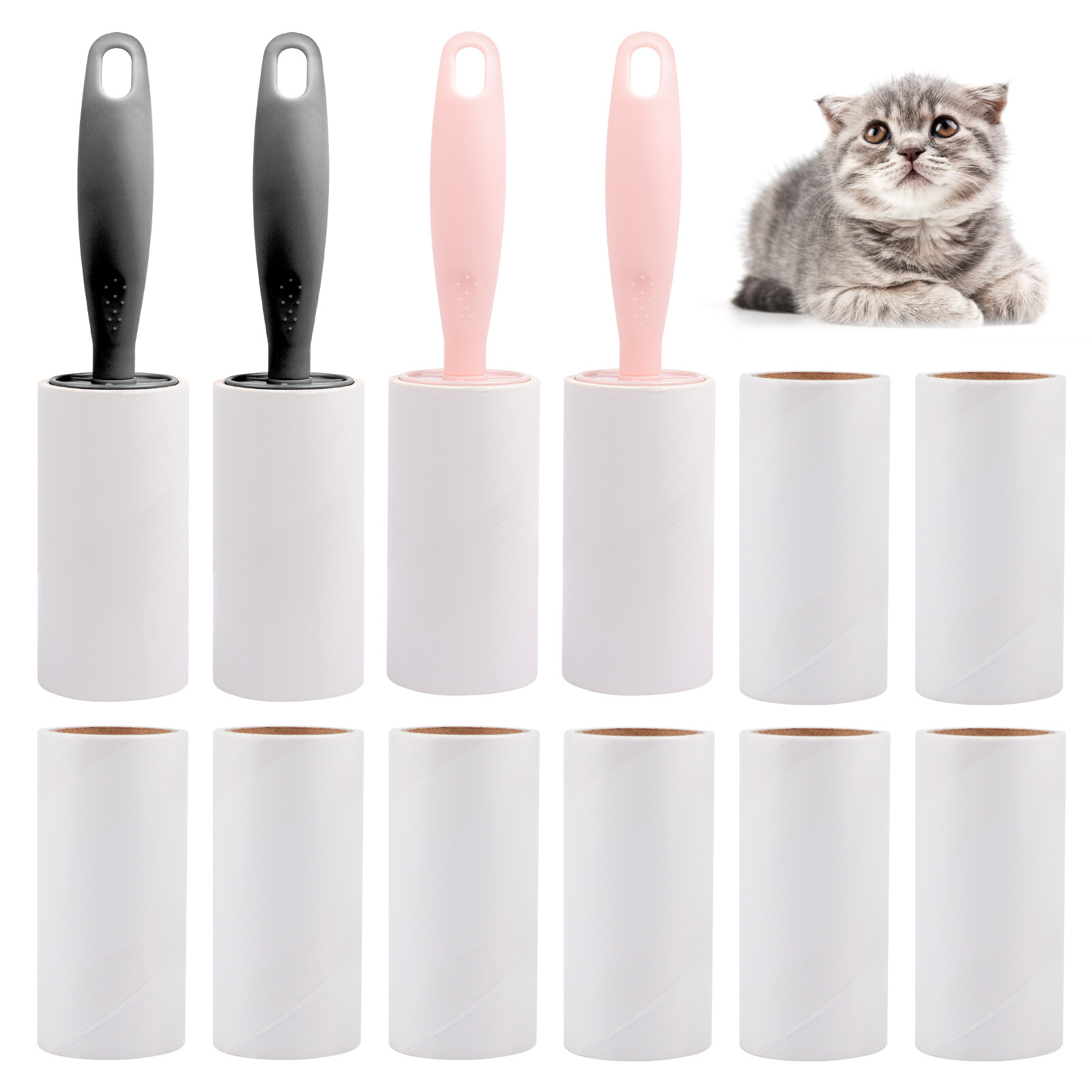 Lint Rollers for Pet Hair Extra Sticky Portable Fuzz Remover Handle with Refills