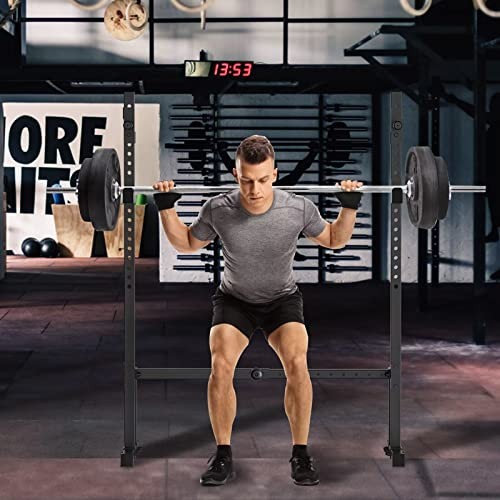 Barbell Rack Squat Stand Adjustable Bench Press Rack 550LBS Max Load Classic