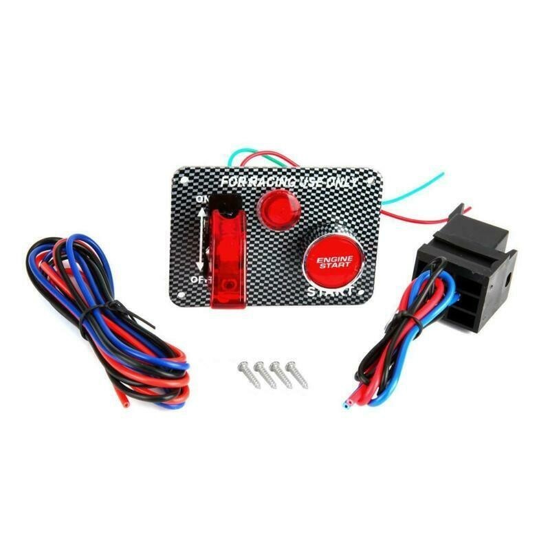 Ignition Switch Panel Engine Start Starter Push Button LED For Toggle Racing Car
