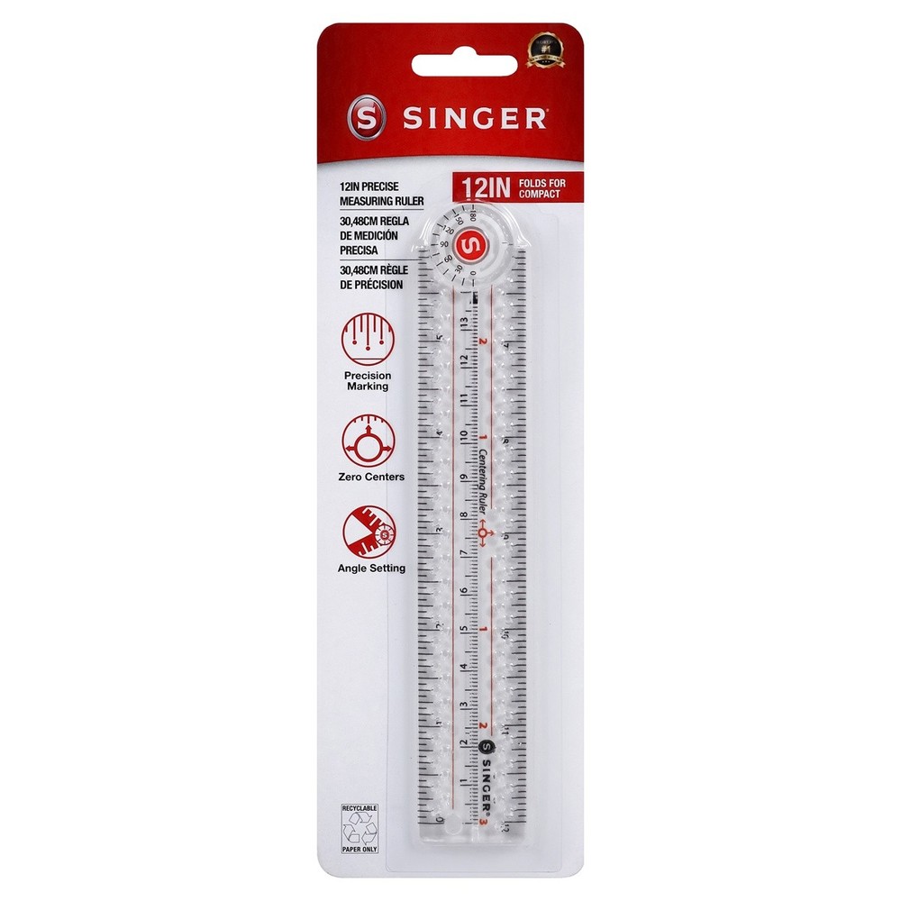 SINGER Precision Measuring Folding Ruler-12"
