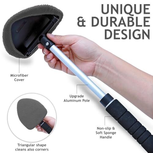 Car Window Cleaning Tool, Windshield Wiper Cleaner with Black & Grey