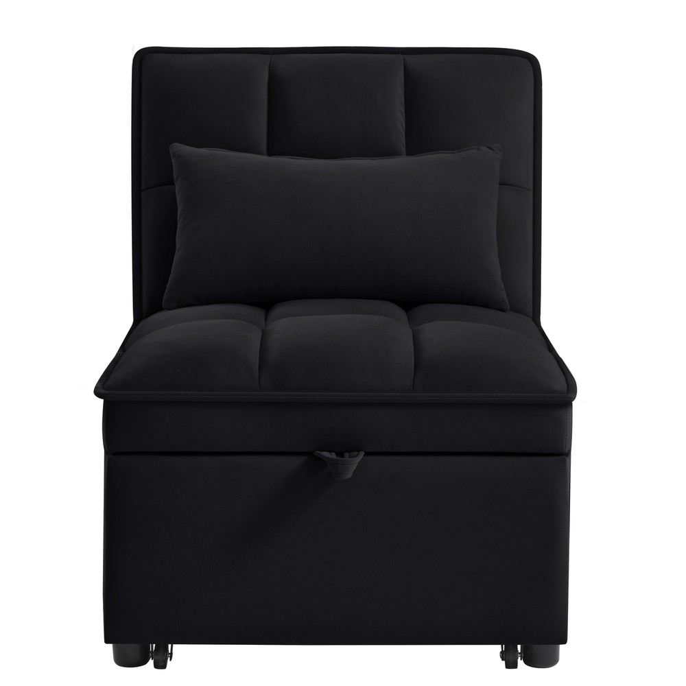 Sofa Bed 4-in-1 Convertible Sofa Couch Velvet Pull-out Sofa Adjustable Backrest