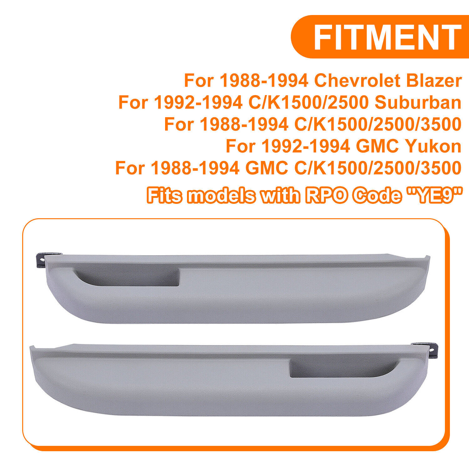 Kit Pair Set Of 2 For Chevy GMC Truck 88-94 Gray Front Left Right Door Armrest
