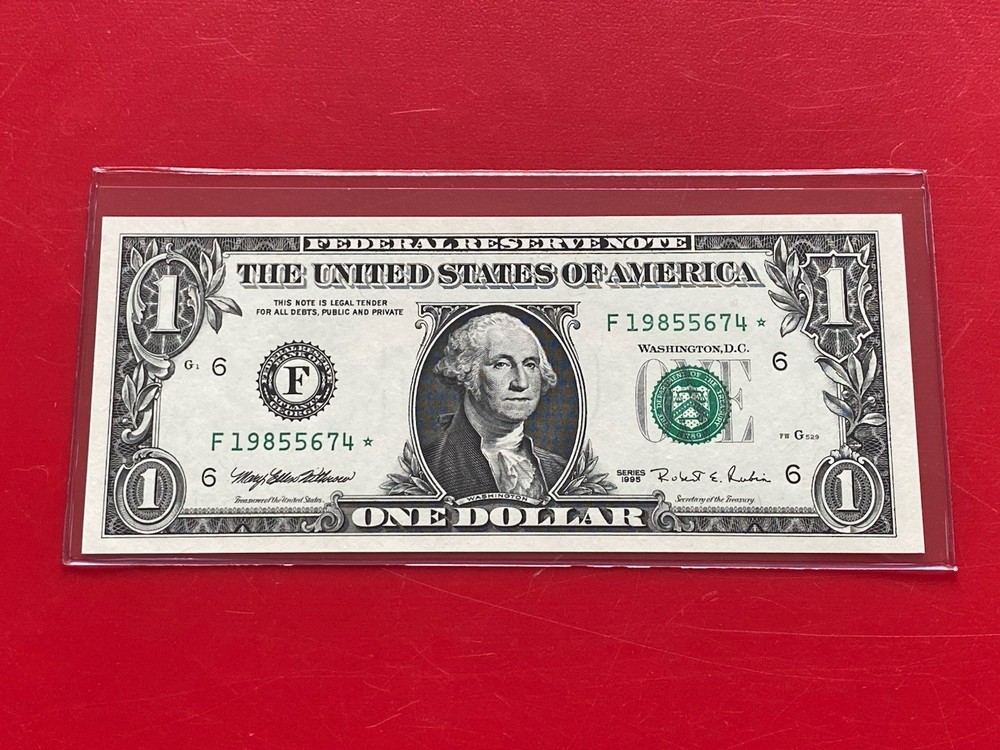 1995 STAR NOTE $1 Dollar Bill ( ATLANTA ) (FW ) UNCIRCULATED