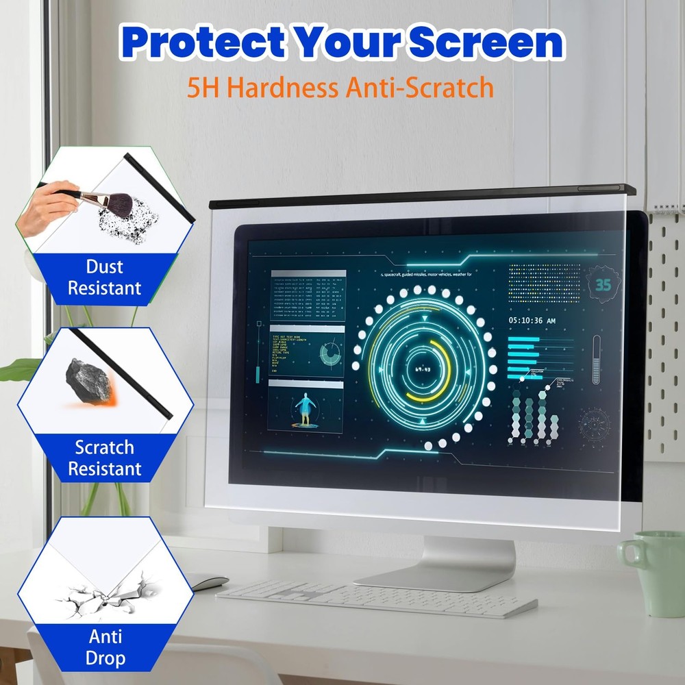 Blue Light Blocking Screen Protector for 32" 16:9 Computer Monitors, Removabl...