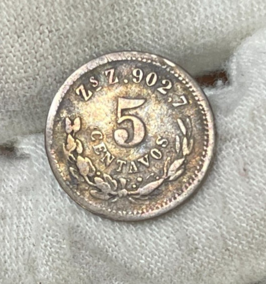 1888 Mexico 5 Centavos Silver Coin
