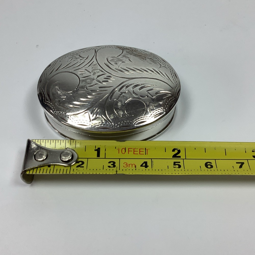 Solid Silver Pill Pot Hinged Lidded Box 22g Hallmarked Sheffield 1996
