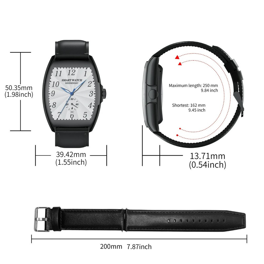AW73 Bluetooth Call Smartwatch, Android and iPhone, IP67 Waterproof, 2.5D Curved