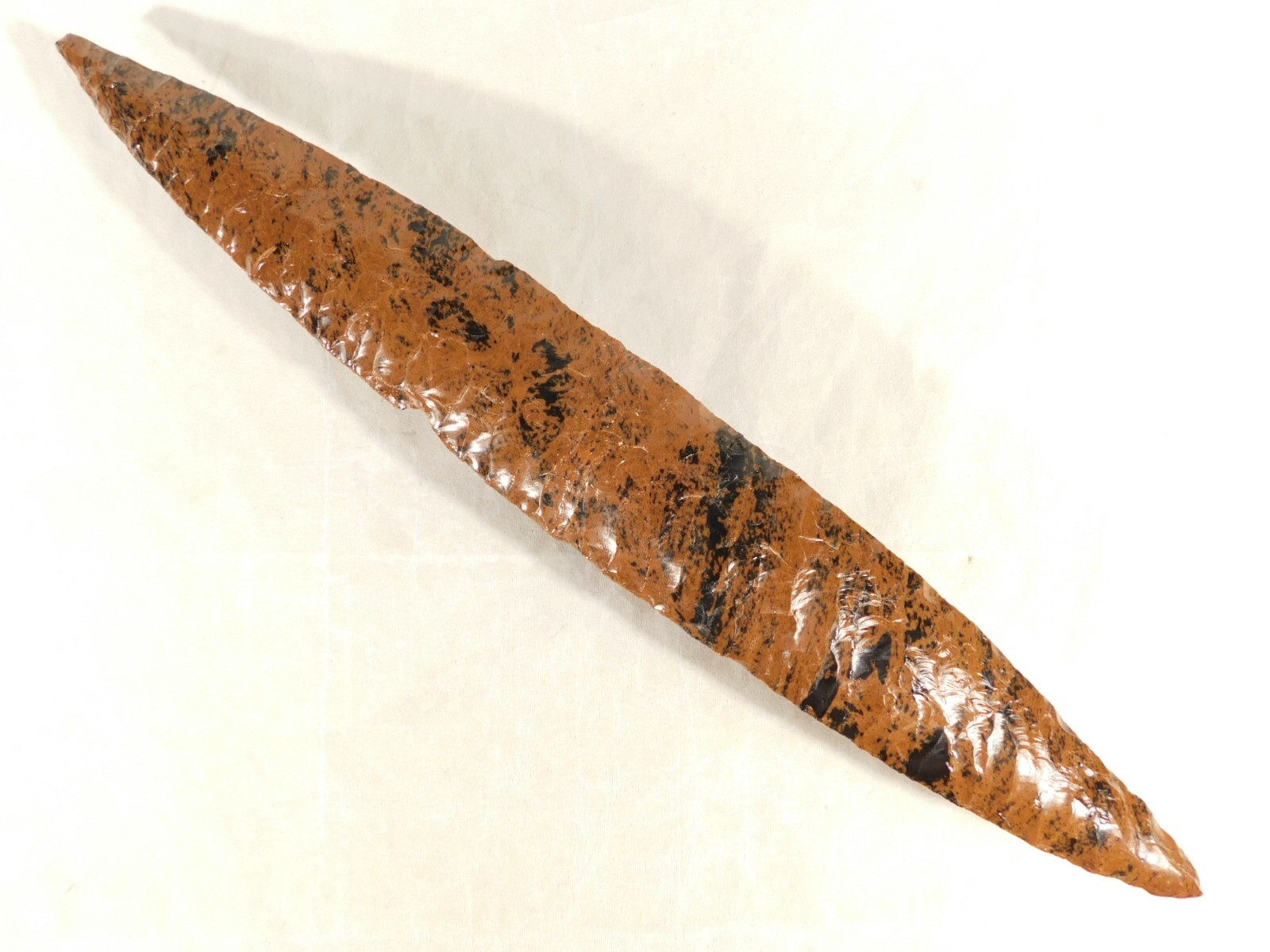 Huge! Ancient COLIMA Mahogany Obsidian Blade Knife or Spear Mexico 212gr