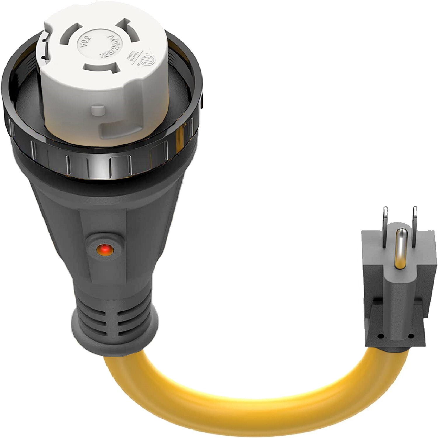 50 to 15 Amp 110 120 Volt RV Adapter Cord NEMA 5-15P Male to SS2-50R Female