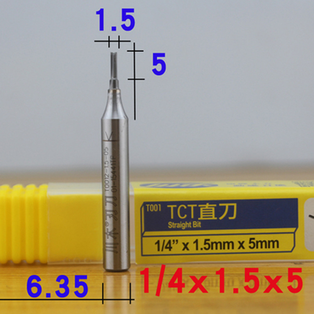 1pcs 1.5mm Diameter Carbide Insert Straight Router Bit - 1/4" Shank