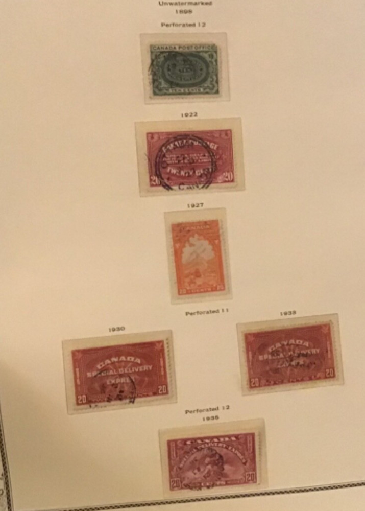 Canada SCOTT# E1 E2 E3 E4 E5 E6 special delivery VF Used stamps lot