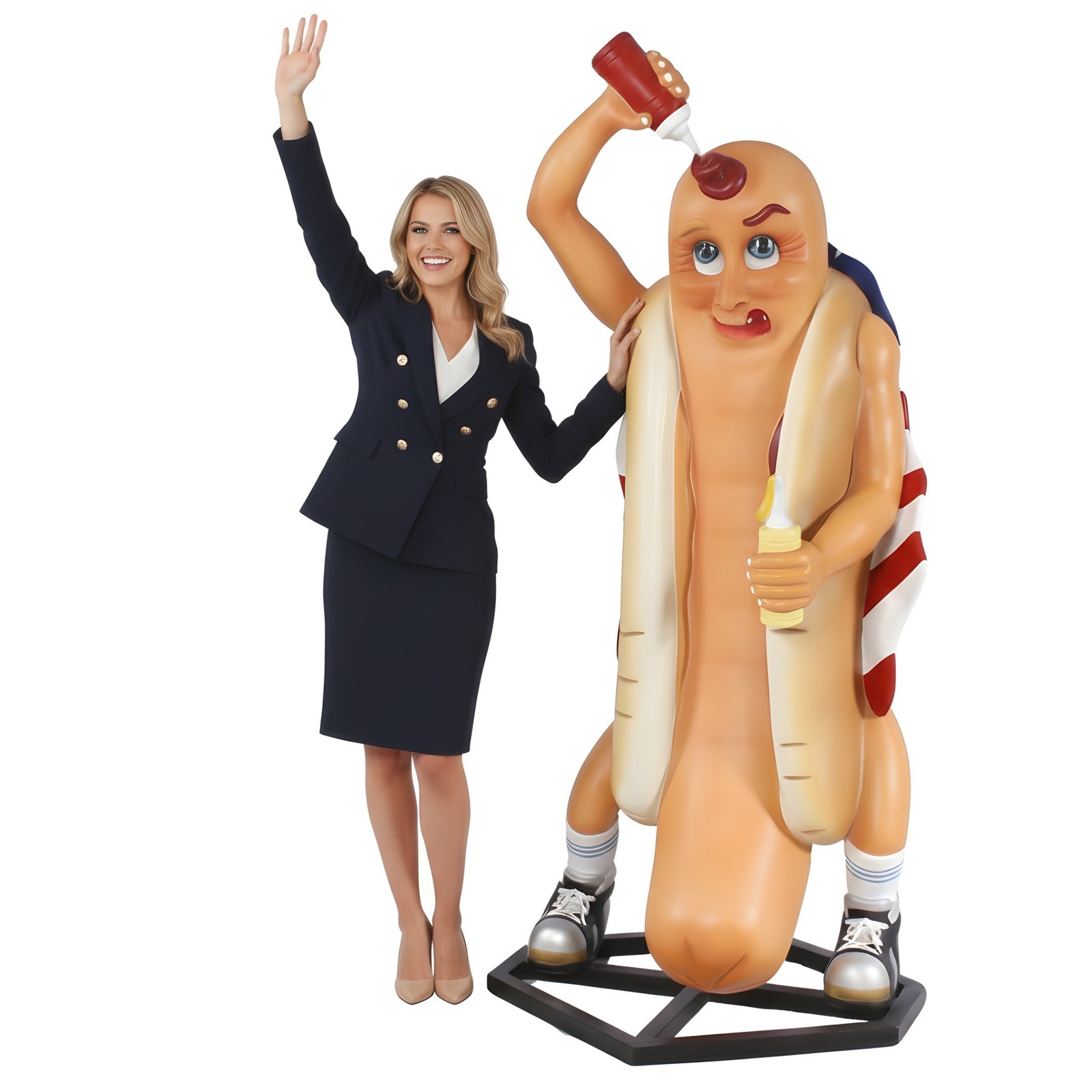 Hotdog Man Display Statue 6FT - Fun Hot Dog Statue - Restaurant Display