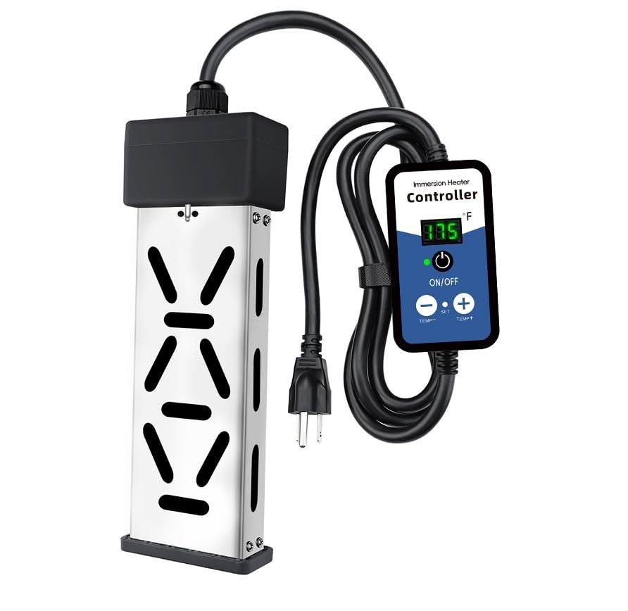 1800W Portable Immersion Water Heater w/ Thermostat & Temp Display