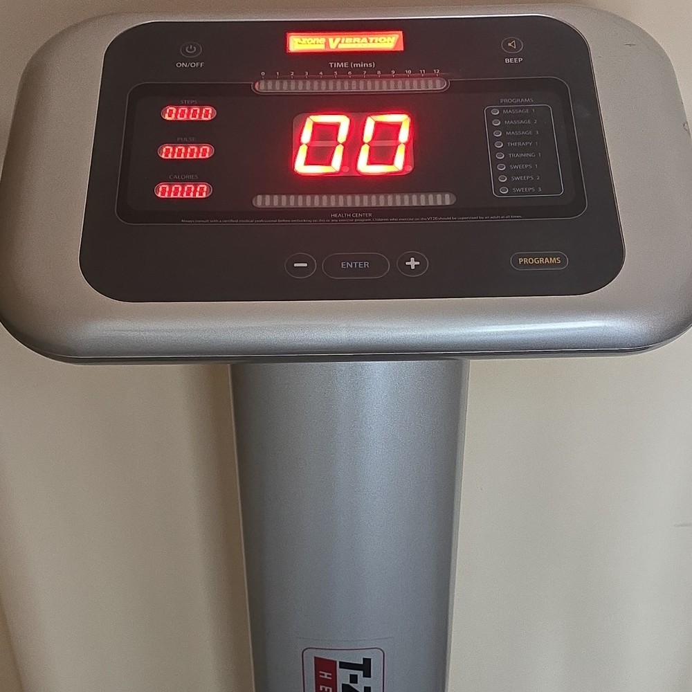 T-Zone Oscillating Vibration Platform Silver Black 7 Programs Steps Massage