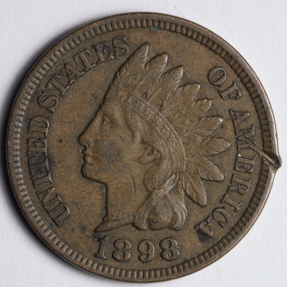 1898 Indian Head Cent Penny AU E189 TKC