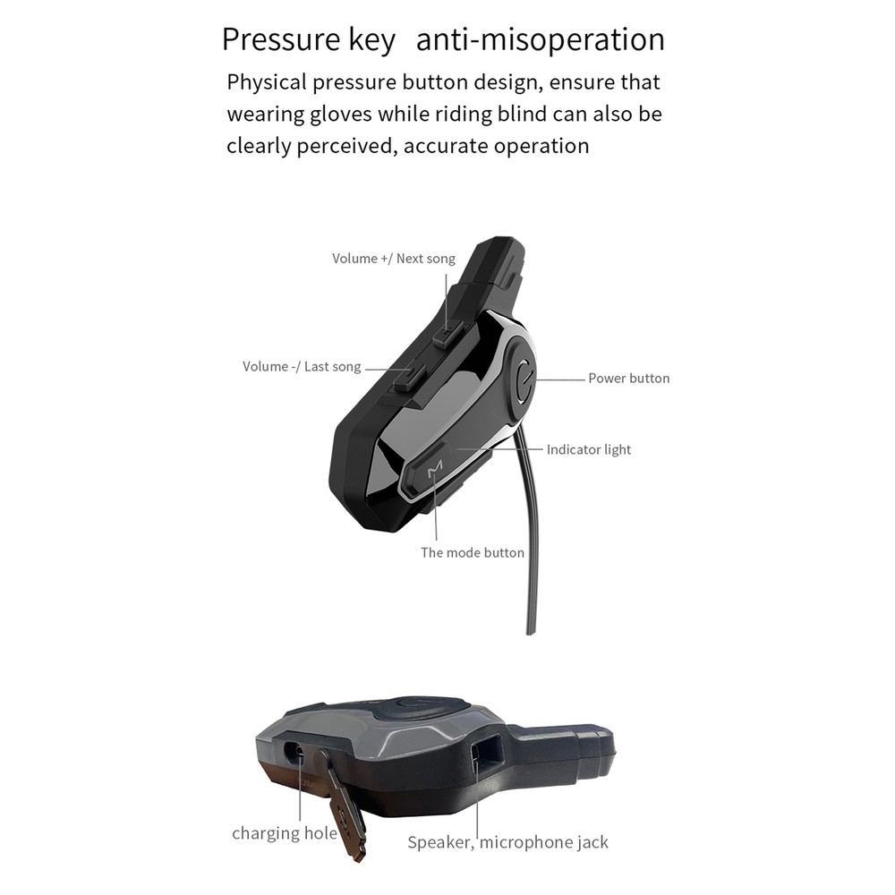 Motorcycle with Headset Waterproof Universal V2K9