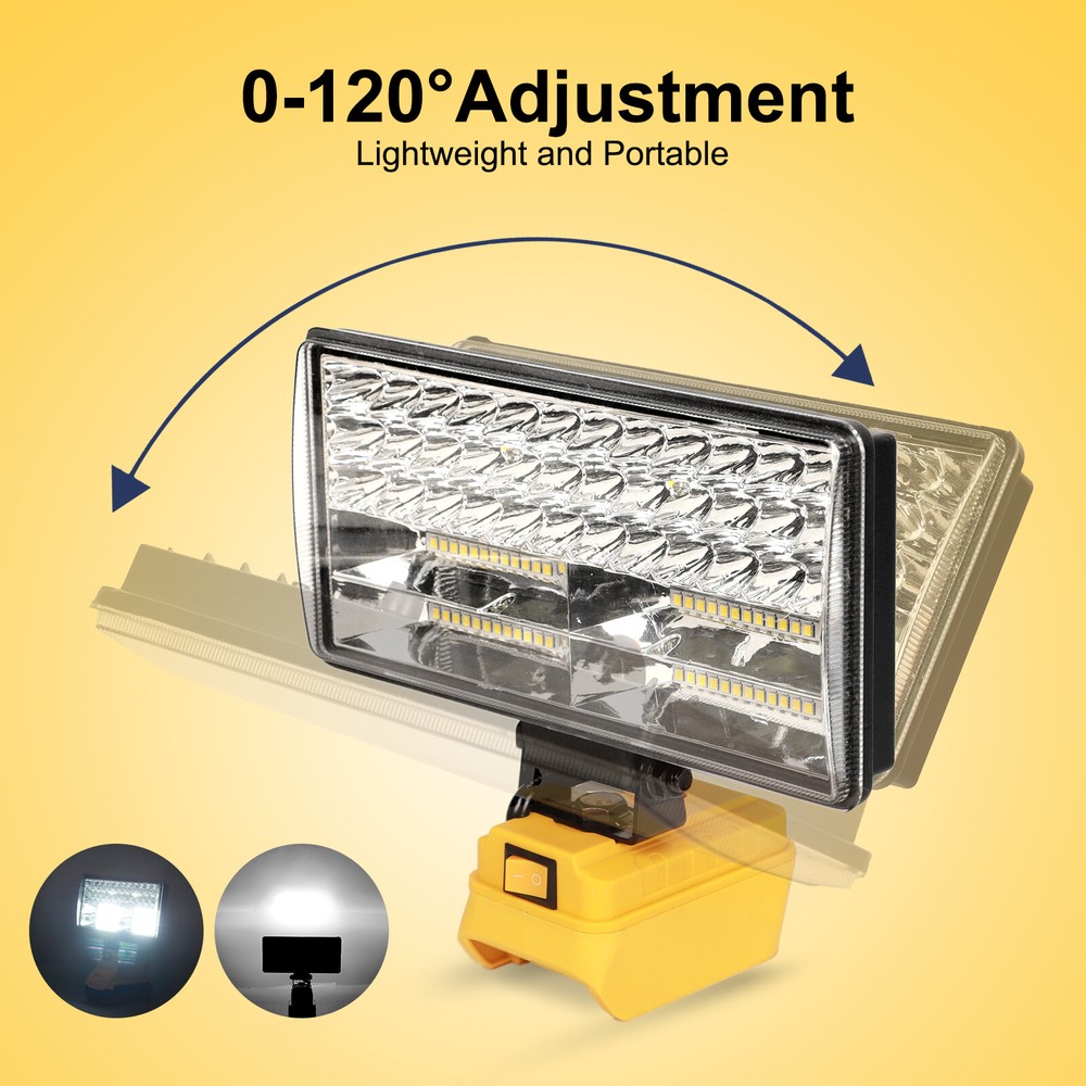 2PCS 90W Cordless Led Work Light For Dewalt 20V Battery,Flood Light Flashlight