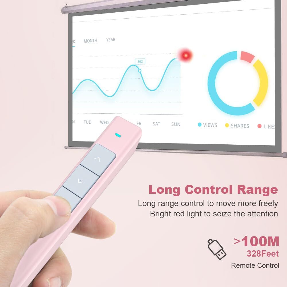 N26 Wireless Presentation Clicker Presentation Remote PowerPoint Clicker with...