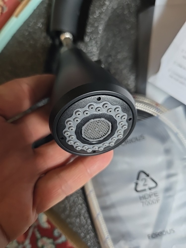 FORIOUS Kitchen Faucet, Spring Kitchen Sink Pull Down Sprayer Black New