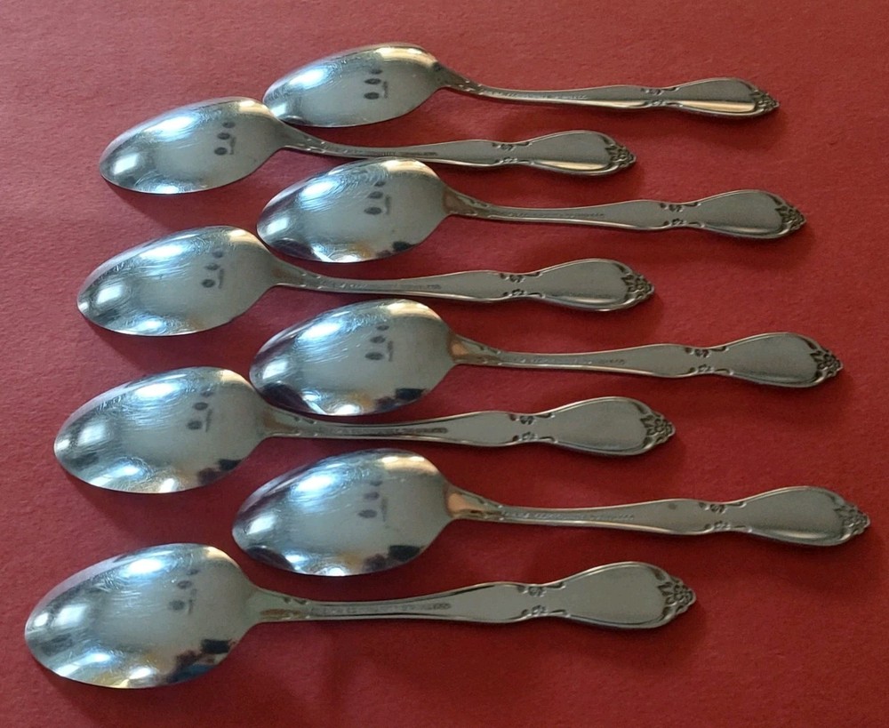 8 Community CHATELAINE Stainless TEASPOONS 6" Oneida FreeShip
