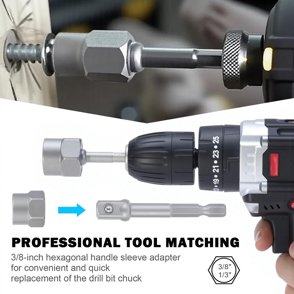 Bolt Extractor Kit, 14 PCS Impact & stripped screw extractor set, Black