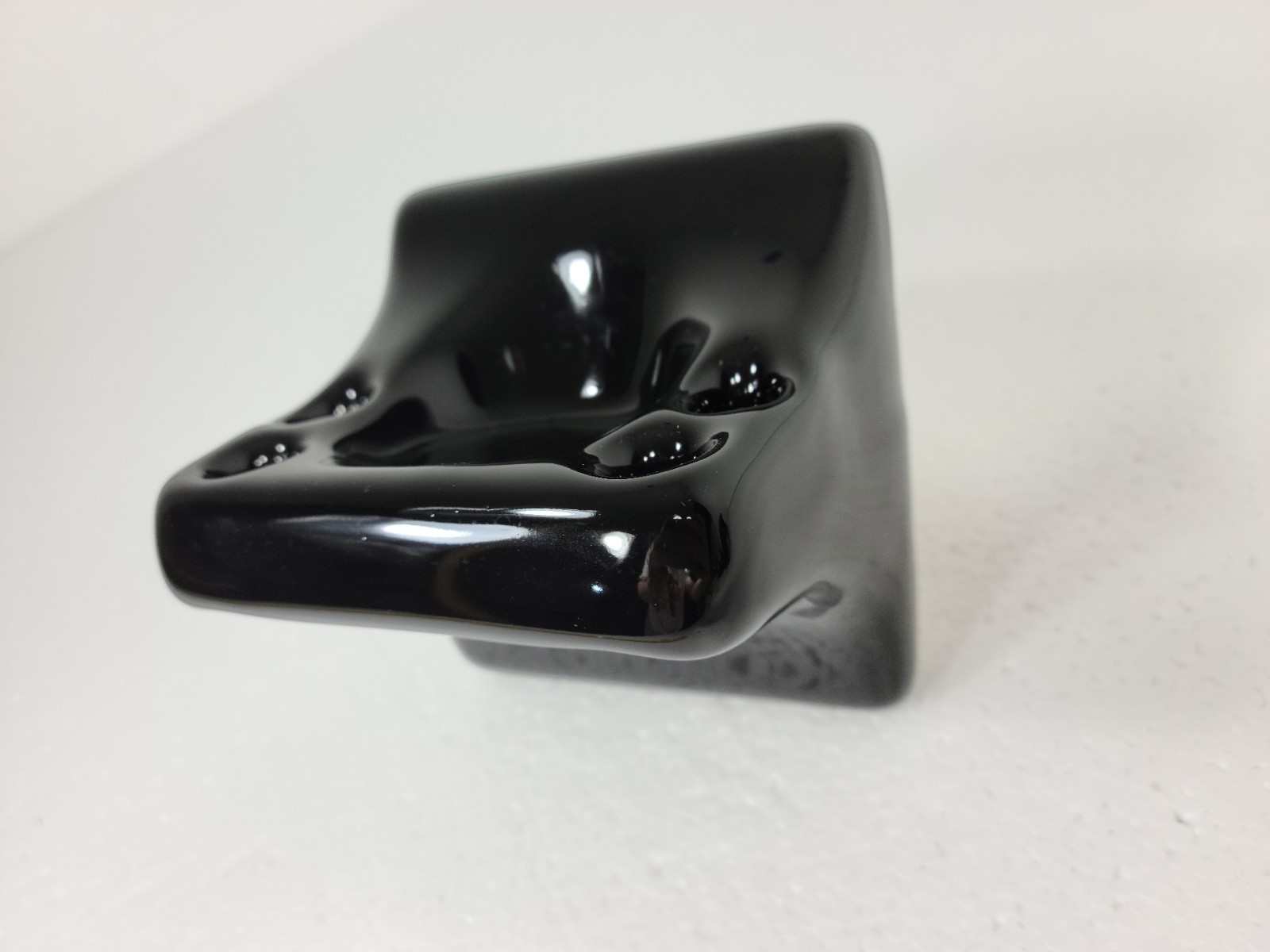 Vintage Black Ceramic Tile Soap Dish Tumbler Cup Tray Toothbrush Holder Set