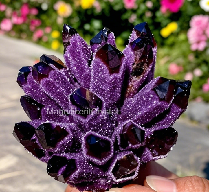 300G+Rare Dark Purple Quartz Cluster Raw Rock Amethyst Geode Home Reiki Decor