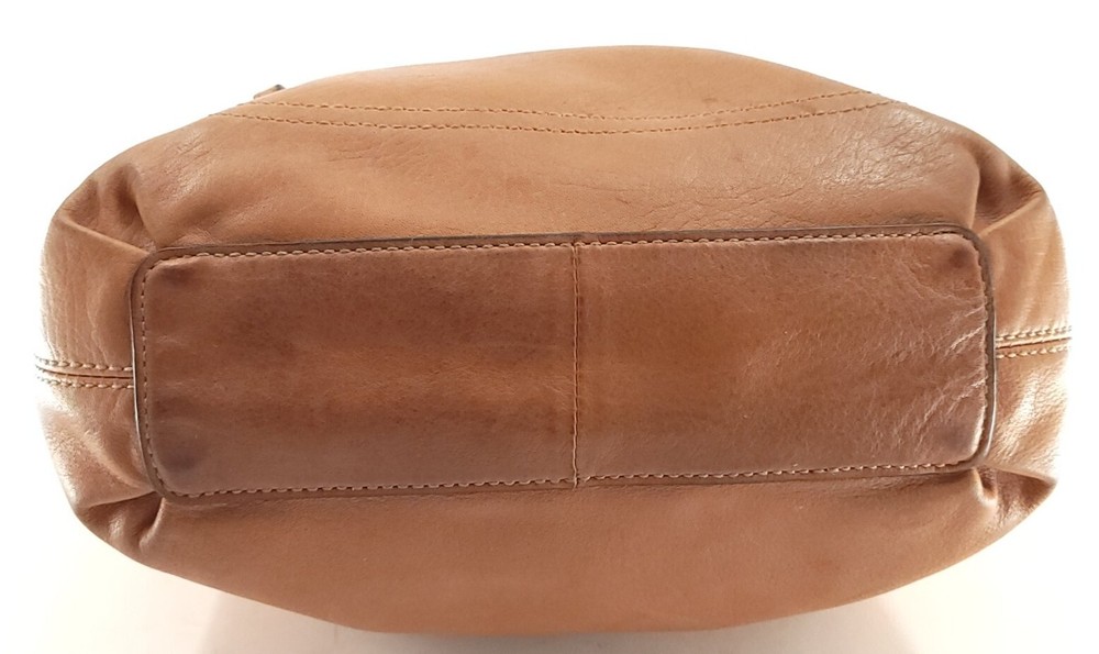 Fossil Shoulder Handbag Tan Leather Distressed Floppy