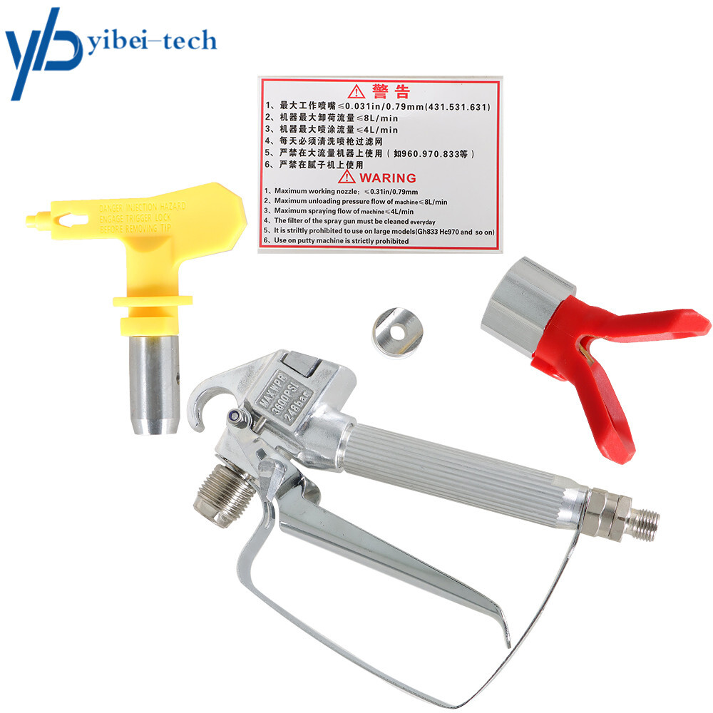 3600PSI Airless Paint Spray Gun w/ Tip&Tip Guard Sprayers For Sprayers