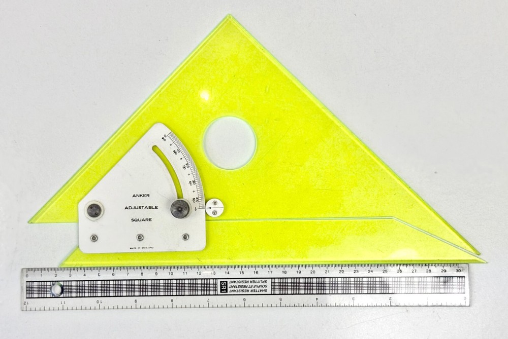 Vintage Anker Adjustable Square Made in England Fluorescent Drafting Tool