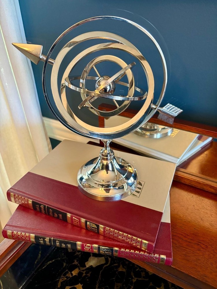Decorative Silver Finished Armillary Sphere
