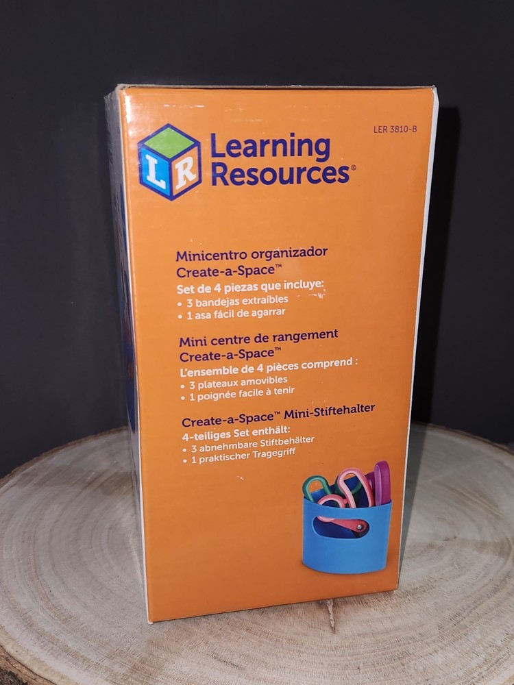 Create-A-Space Mini Center 3 Tray & Handle Blue Desk Organize Learning Resources