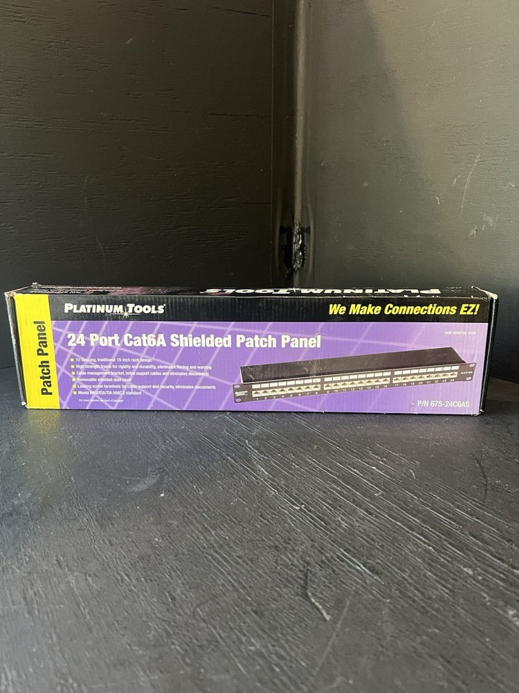 Platinum Tools 675-24C6AS 24 Port Cat6A Shielded Patch Panel