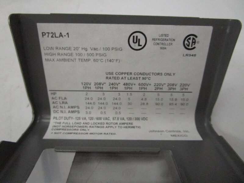 JOHNSON CONTROLS P72LA-1C 500PSI NSMP