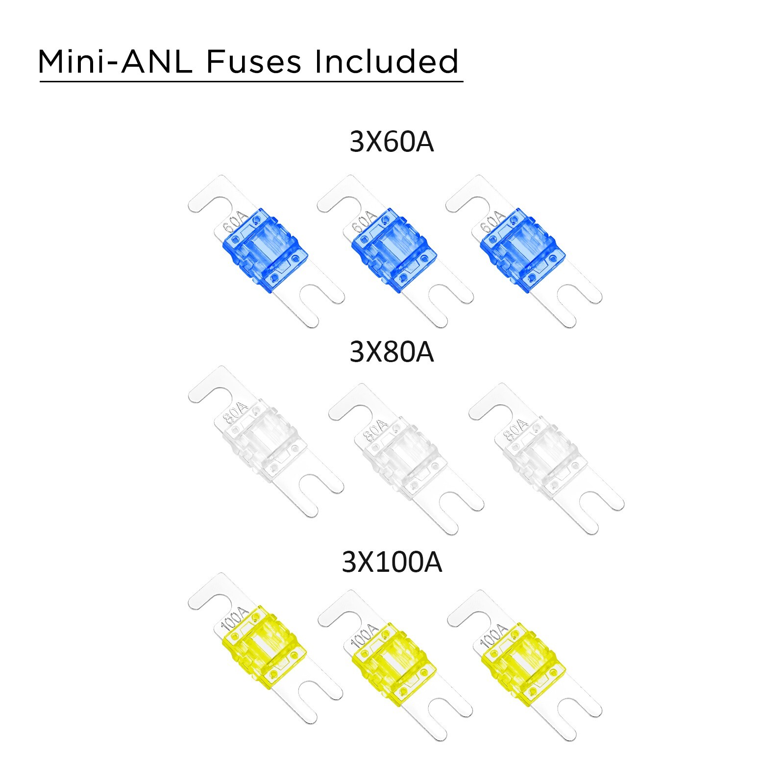 Recoil MPG3 3-Way Mini-ANL Fused Distribution Block with Ground Block