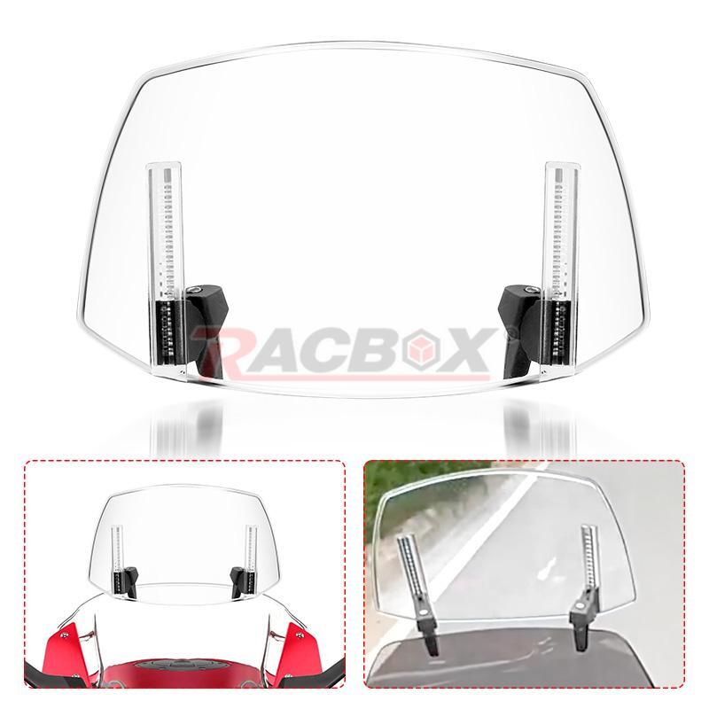 Universal Motorcycle Windshield Wind Screen Deflector Extension Spoiler Clip On