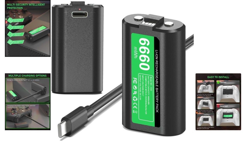 Dual Charging Xbox Controller Battery Pack – Safe and Fast Rechargeable Solution