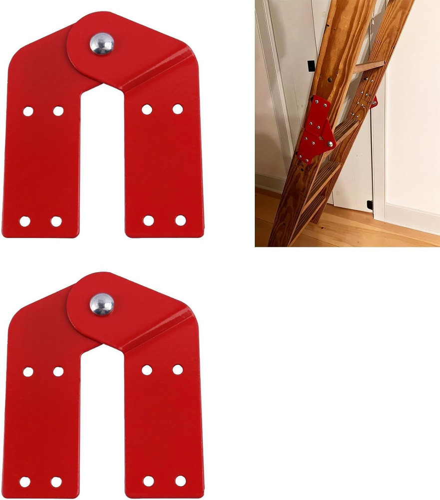 2Pcs Attic Ladder Hinge Pull Down Attic Stair Parts Replacement Kit Herringbo...
