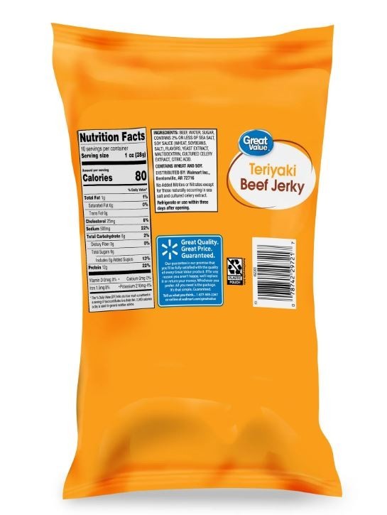 Great Value Teriyaki Beef Jerky Value Pack, 10 oz