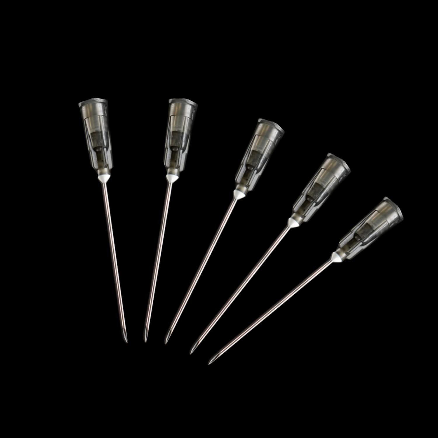 100 Pack 22Ga 1 Inch Sterile Disposable Injection Needle with Cap for