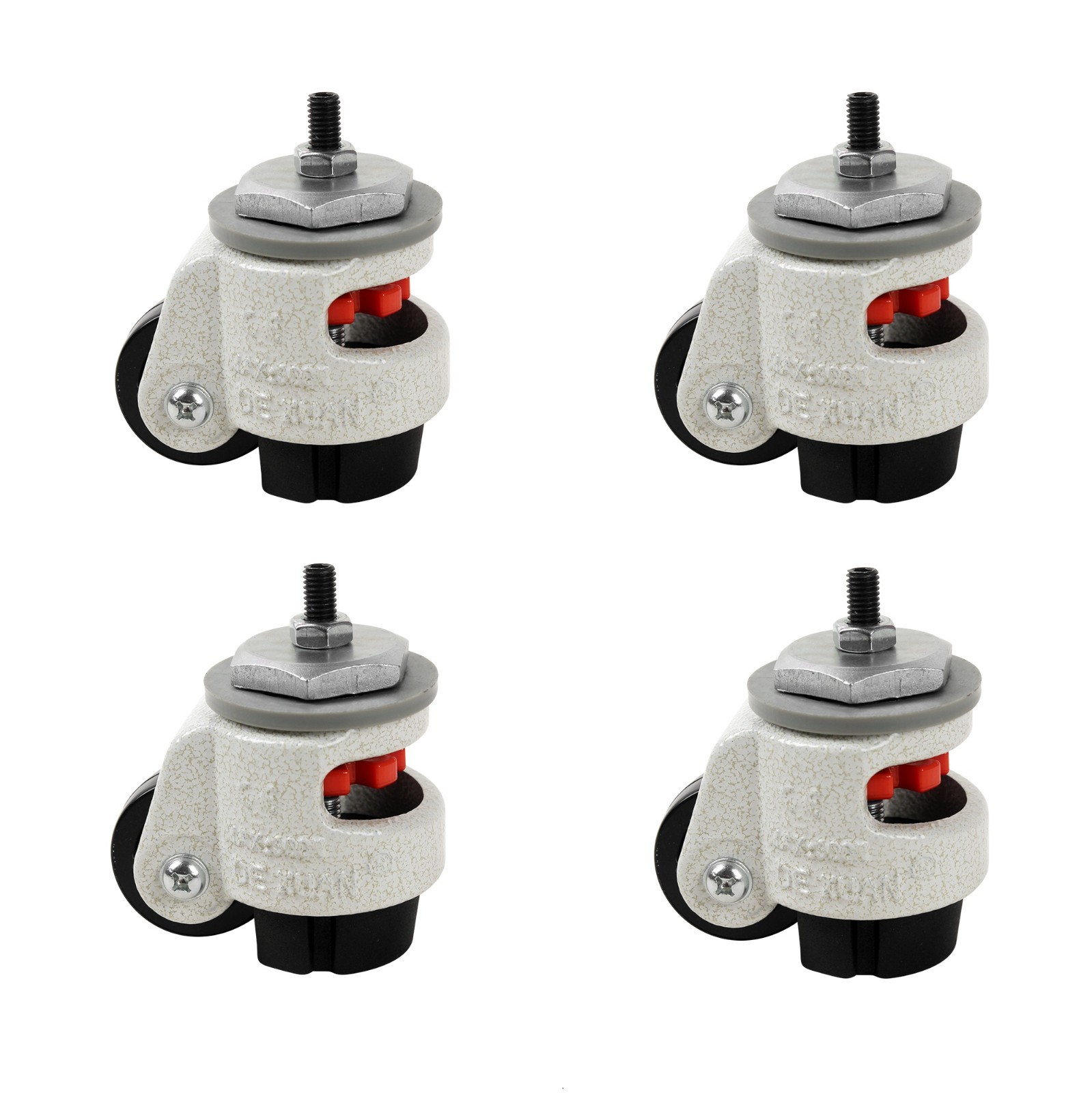 4pc Stem Leveling Machine Retractable Casters with Nylon Wheel M8/M12/M16