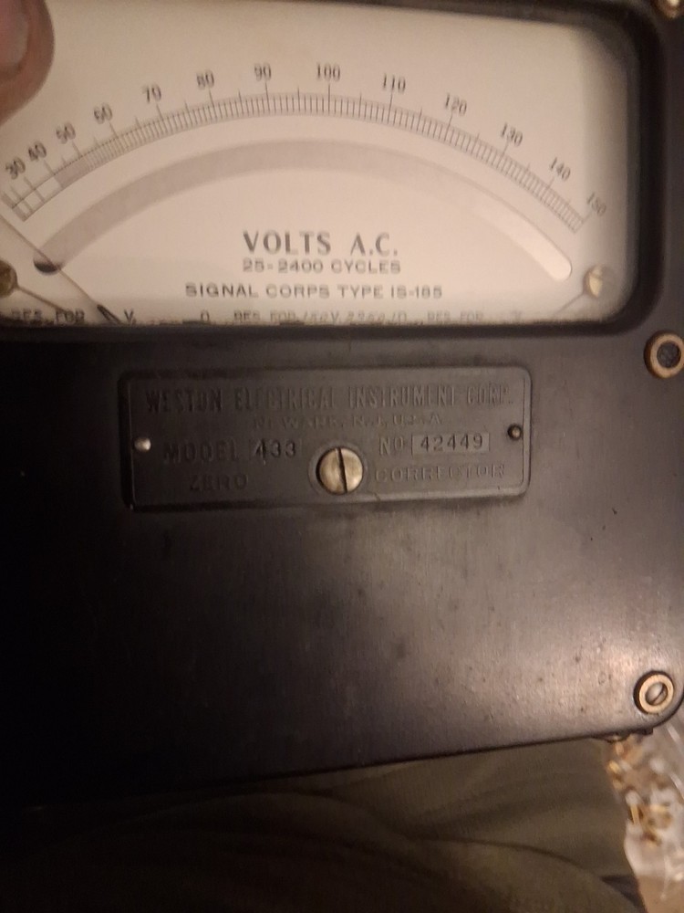 Weston Electrical Instrument Corp Model 433 No.42449 Zero Corrector.