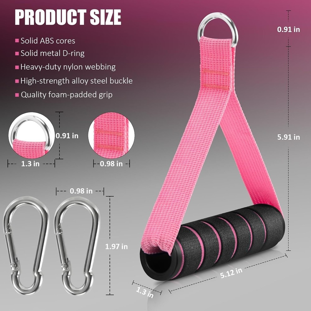 2 Pack Upgraded Exercise Handles Gym Handle Equipment Cable Machine Attachments
